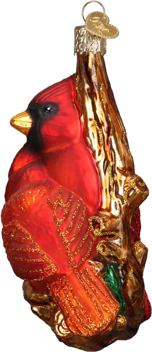 Red Cardinal Christmas Ornament PNG image