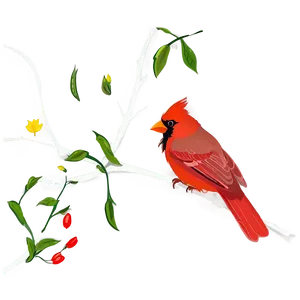 Red Cardinal In Spring PNG Sqp