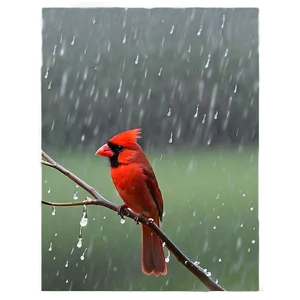 Red Cardinal In The Rain PNG 06292024 PNG