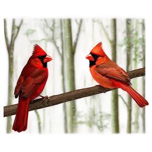 Red Cardinal Pair PNG Rfm20 PNG