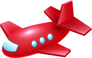 Red Cartoon Airplane