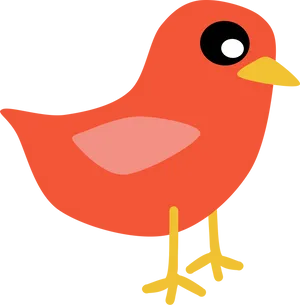 Red Cartoon Bird Illustration