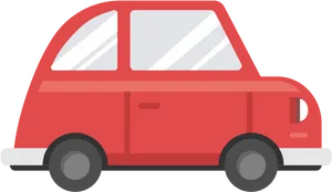 Red Cartoon Car Side View PNG