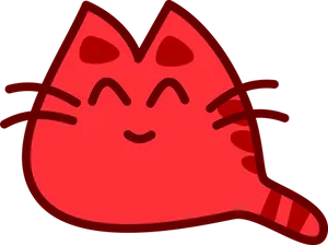 Red Cartoon Cat Smiling PNG image