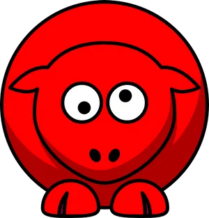 Red Cartoon Creaturewith Big Eyes PNG image