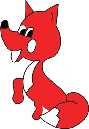 Red Cartoon Fox Illustration PNG image