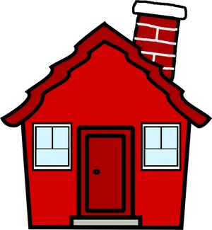 Red Cartoon House Clipart PNG image