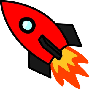 Red Cartoon Rocket Clipart PNG image