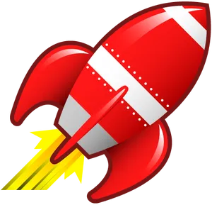 Red Cartoon Rocket Icon PNG image