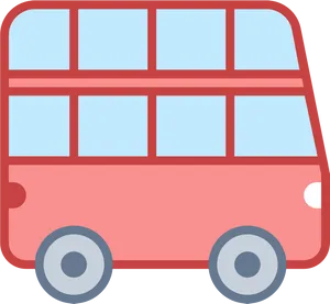 Red Cartoon Tour Bus Graphic PNG image