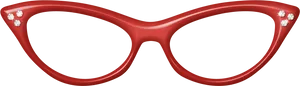 Red Cat Eye Glasseswith Crystals PNG image