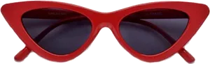 Red Cat Eye Sunglasses PNG image