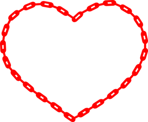 Red Chain Heart Outline PNG image