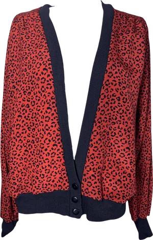 Red Cheetah Print Cardigan