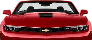 Red Chevrolet Camaro S S Front View