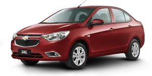 Red Chevrolet Sail Sedan PNG