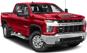 Red Chevrolet Silverado Pickup Truck PNG image