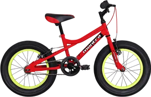 Red Childrens Bikewith Black Tyres PNG