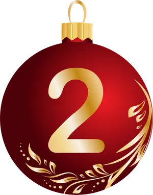 Red Christmas Ball Number2 PNG image