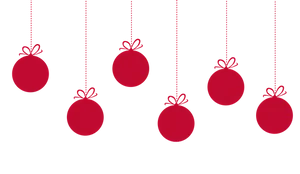 Red Christmas Baubles Black Background PNG image