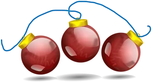 Red Christmas Ornaments Black Background