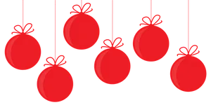 Red Christmas Ornaments Black Background