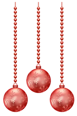 Red Christmas Ornaments Hanging PNG image