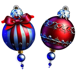 Red Christmas Ornaments PNG Wtu