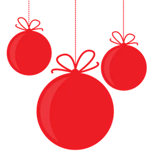 Red Christmas Ornaments Vector