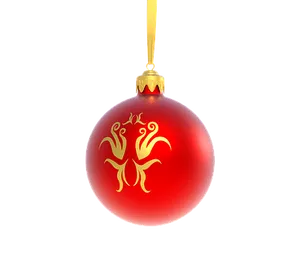 Red Christmas Ornamentwith Golden Design