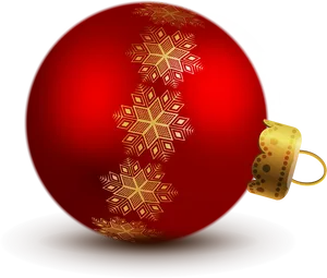 Red Christmas Ornamentwith Golden Snowflakes