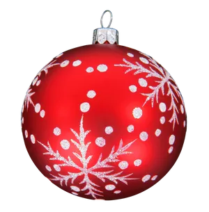 Red Christmas Ornamentwith Silver Decorations PNG image
