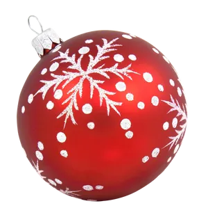 Red Christmas Ornamentwith Snowflake Design