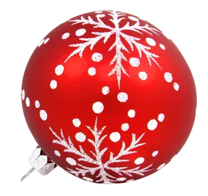 Red Christmas Ornamentwith Snowflakes PNG image