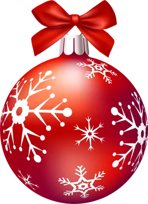 Red Christmas Ornamentwith Snowflakes