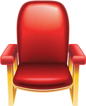 Red Cinema Chair Illustration PNG
