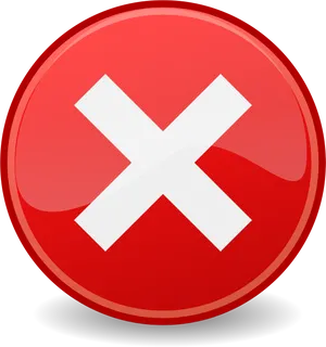 Red Circle White X Icon PNG