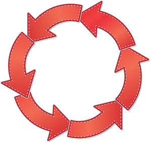 Red Circular Arrow Flow