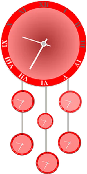 Red Clock Hierarchy Illustration PNG image