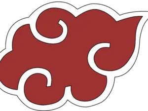 Red Cloud Cartoon Symbol
