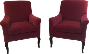 Red Club Chairs Twin Set PNG image