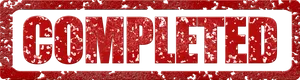 Red Completed Sign PNG image