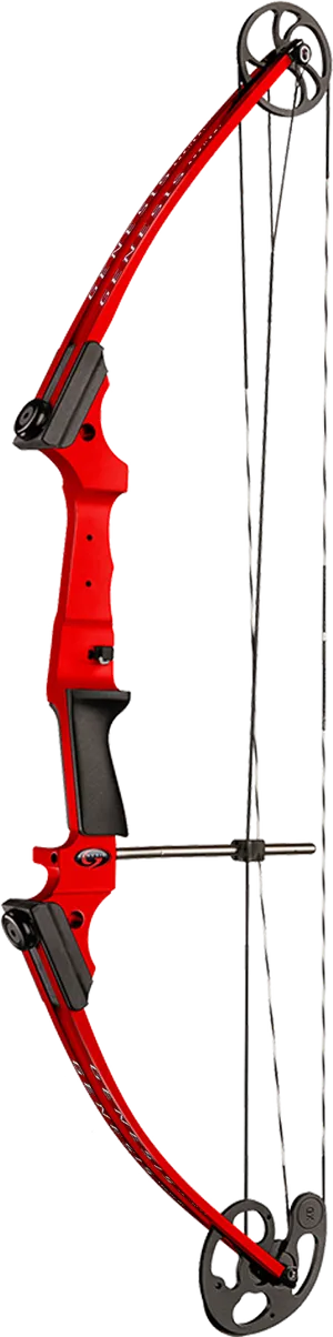 Red Compound Bow Side View PNG image