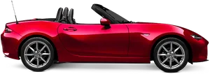 Red Convertible Sports Car Side View PNG image