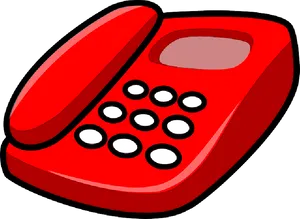 Red Cordless Telephone Clipart PNG image