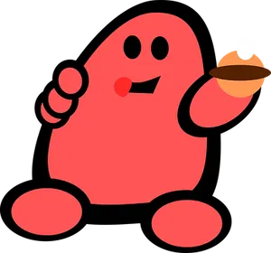 Red Creature Holding Sweets