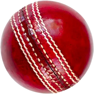 Red Cricket Ball Closeup PNG image