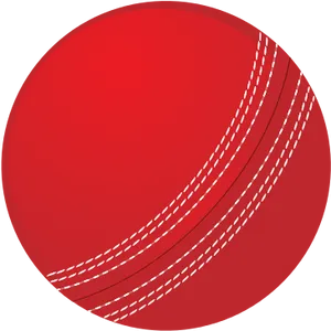Red Cricket Ball Illustration PNG image