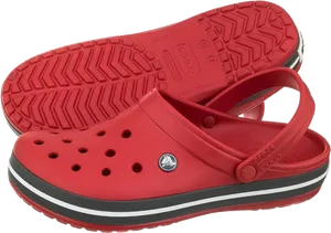 Red Crocs Clogs Product Photo