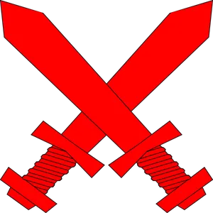 Red Crossed Swords Graphic PNG image